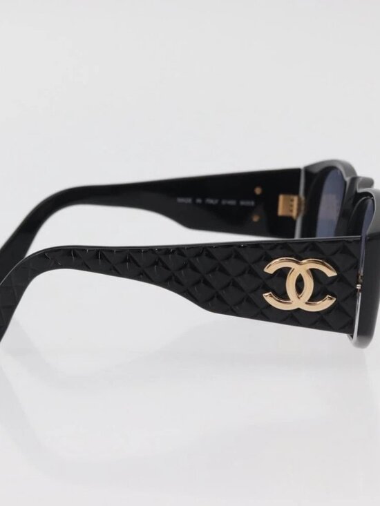 CHANEL Sunglasses plastic Black CC Auth ka3896A main image 11